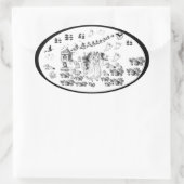 De ceremonie in Haunted - Ovale Sticker (Tas)