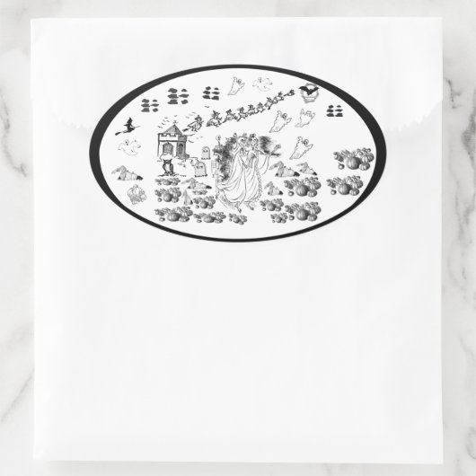 De ceremonie in Haunted - Ovale Sticker (Tas)