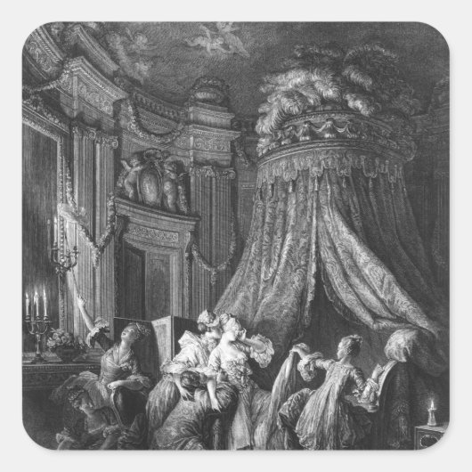 De ceremonie van de bruid om te slapen vierkante sticker (Voorkant)