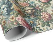 De Cerulean Muse – Gotisch Victoriaans Cadeaupapier (Rol Hoek)