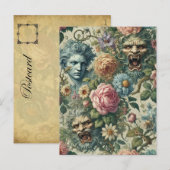 De Cerulean Muse - Gotisch Victoriaans Feestdagenkaart (Voorkant / Achterkant)