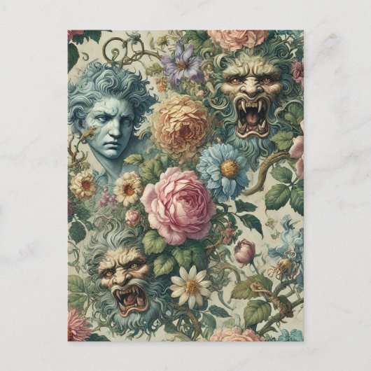 De Cerulean Muse - Gotisch Victoriaans Feestdagenkaart (Voorkant)