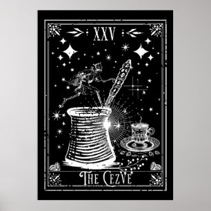 De Cezve Turks Koffie Tarot Kaart Poster