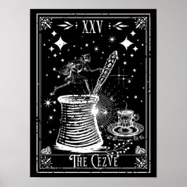 De Cezve Turkse koffie Tarotkaart Poster