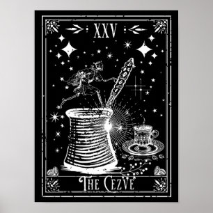 De Cezve Turkse koffie Tarotkaart Poster