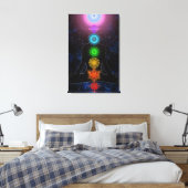 De Chakra's - Met Sterren en Meditatie Canvas Afdruk (Insitu (Slaapkamer))