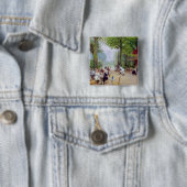 De Chalet du Cycle in de Bois de Boulogne Vierkante Button 5,1 Cm (In situ)