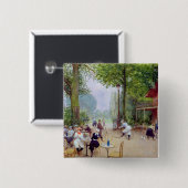 De Chalet du Cycle in de Bois de Boulogne Vierkante Button 5,1 Cm (Voorkant /achterkant)
