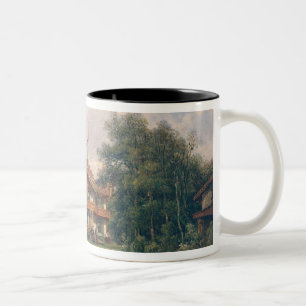 De Chalet met Gele deur in Bois de Tweekleurige Koffiemok