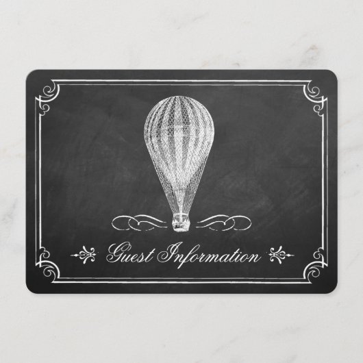 De Chalkboard Heteluchtballon Trouwcollectie Informatiekaartje (Voorkant)
