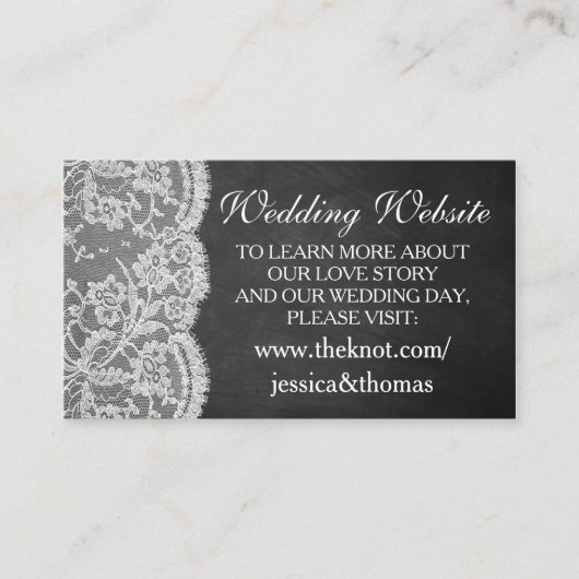 De Chalkboard & Lace Wedding Collectie website Informatiekaartje (Voorkant)