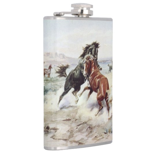 De Challenge ( hengstengevecht) Heupfles (Rechts)