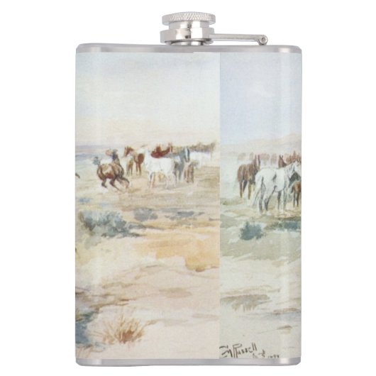 De Challenge ( hengstengevecht) Heupfles (Achterkant)