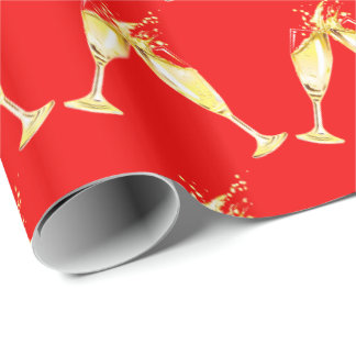 De Champagne Glasses Toast van het nieuwjaarsfeest Cadeaupapier