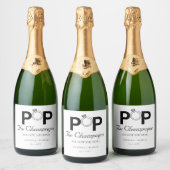 De champagne knalt, ze heeft de ring, verlovingsfe sparkling wijnetiket (Flessen)
