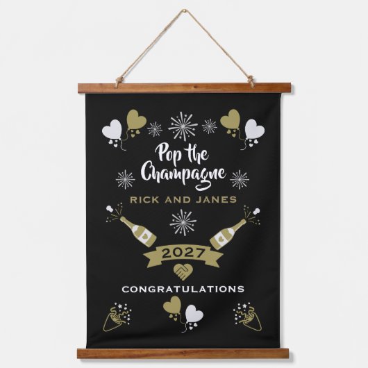 De champagne viering feest hangend wandkleed (Voorkant)