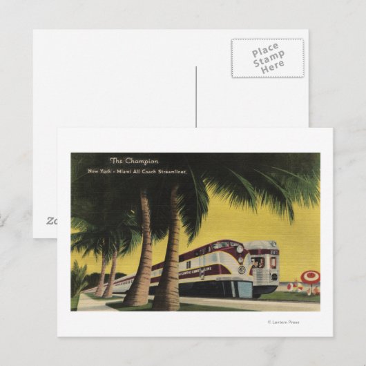 De Champion Railroad, naar New York City Briefkaart (Voorkant / Achterkant)