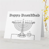 De Chanoeka kleurt me Kaart (Gele Bloem)