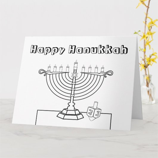 De Chanoeka kleurt me Kaart (Gele Bloem)