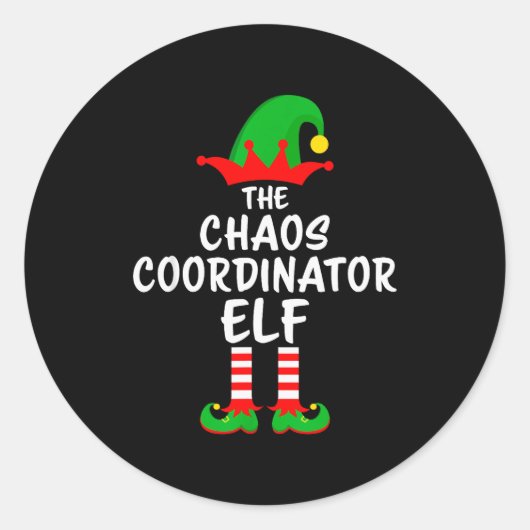 De Chaos Coördinator Elf Overeenkomende Familie Ke Ronde Sticker (Voorkant)