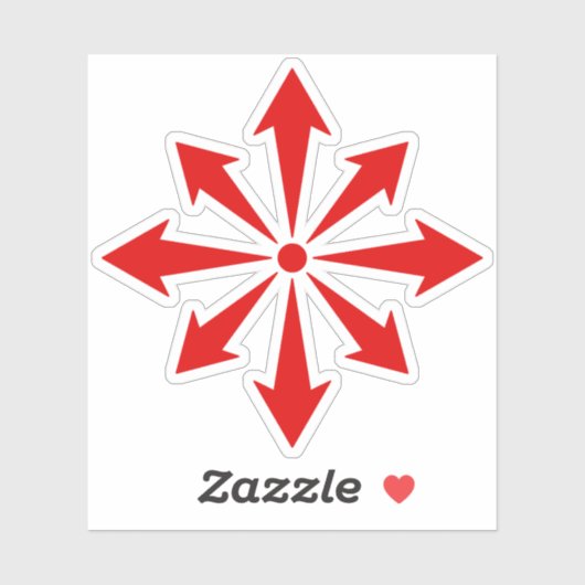 De Chaos Ster (rood) Sticker (Vel)
