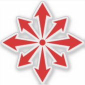 De Chaos Ster (rood) Sticker (Voorkant)