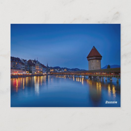 De Chapelbrug in Lucerne Briefkaart (Achterkant)