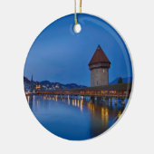 De Chapelbrug in Lucerne Keramisch Ornament (Links)