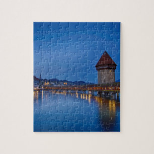 De Chapelbrug in Lucerne Legpuzzel
