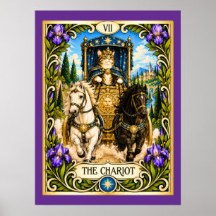 De Chariot Cat Tarot - Triomf en Wilskracht Poster