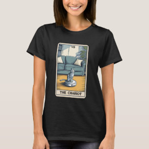 De Chariot Robot Stofzuiger Kat Grappige Tarot C T-shirt