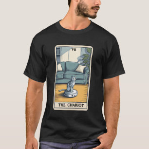 De Chariot Robot Stofzuiger Kat Grappige Tarot C T-shirt