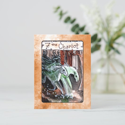De Chariot Tarot-kaart Briefkaart (Staand voorkant)