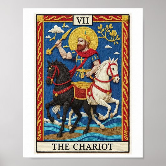 De Chariot Tarot Kaart Poster (Voorkant)