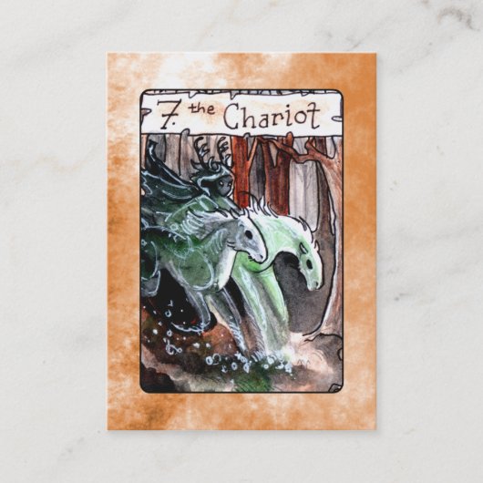 De Chariot Tarot-kaart Visitekaartje (Voorkant)