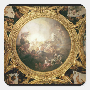 De Chariot van Apollo, schilderij aan het plafond Vierkante Sticker