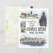 De Charles Bridge Prague - Briefkaart (Voorkant / Achterkant)