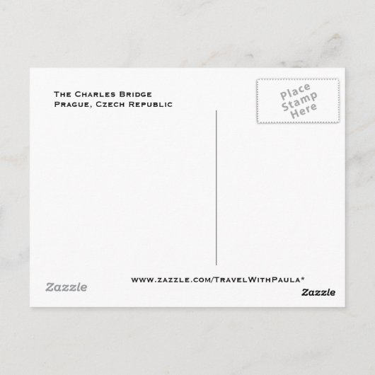 De Charles Bridge Prague Tsjechië Briefkaart (Achterkant)