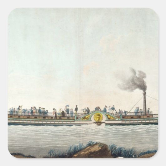 De Charles-Philippe, de eerste steamboot Vierkante Sticker (Voorkant)