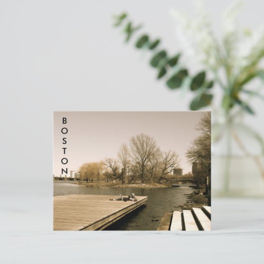 De Charles River Esplanade (sepia) Briefkaart (Staand voorkant)