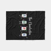 De Charleston Mahjong, Grappige Mahjong Dans Fleece Deken (Voorkant (Horizontaal))