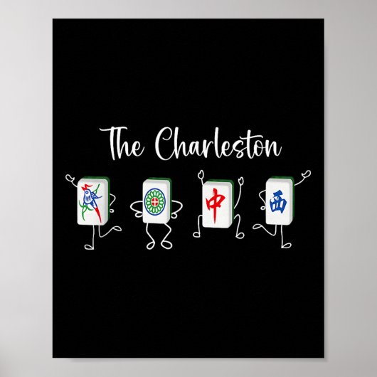 De Charleston Mahjong, Grappige Mahjong Dans Poster (Voorkant)