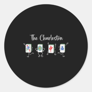 De Charleston Mahjong, Grappige Mahjong Dans Ronde Sticker
