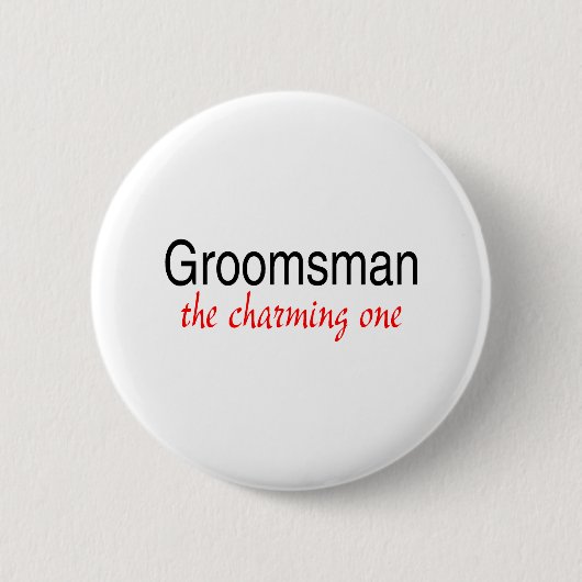 De charmante (Groomsman) Ronde Button 5,7 Cm (Voorkant)