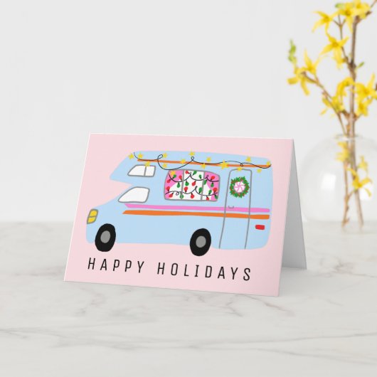 De charmante kerstcamera's met  RV's Kaart (Gele Bloem)