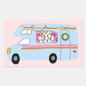 De charmante kerstcamera's met  RV's Rechthoekige Sticker (Voorkant)