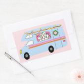 De charmante kerstcamera's met  RV's Rechthoekige Sticker (Envelop)