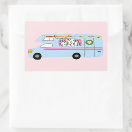 De charmante kerstcamera's met  RV's Rechthoekige Sticker