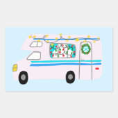 De charmante kerstcamera's met  RV's Rechthoekige Sticker (Voorkant)