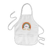 De charmante regenboog van meisjes met gloeiende s kinder schort (Voorkant)